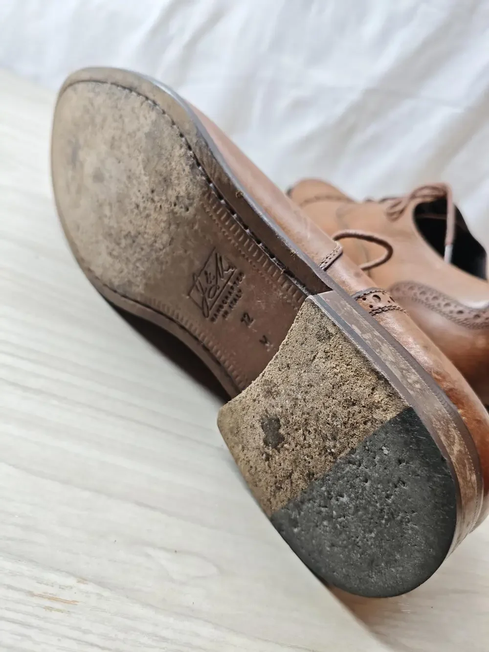 Johnston & Murphy Shoes Mens Size 12M Cap Toe Oxford Dress Handcrafted Made Ital
